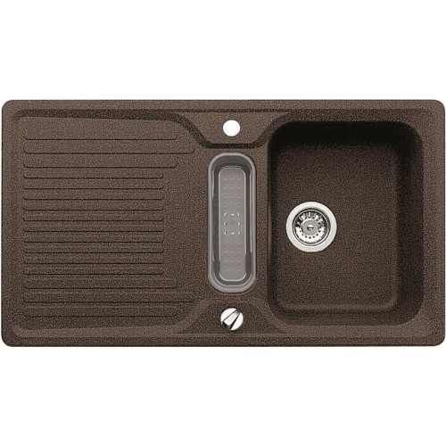 BLANCO Classic 5 S dřez s excentrem, příslušenství transp.šedé, kávová 514983