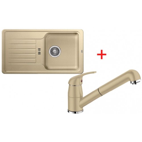 BLANCO SET dřez FAVOS mini Silgranit + dřezová baterie DARAS-S jasmín