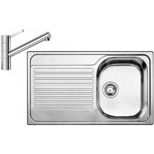 BLANCO set TIPO 45 S nerez přírodní lesk 860 x 500 mm 511942 + TIVO baterie chrom 517599