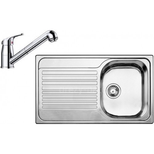 BLANCO set TIPO 45 S nerez přírodní lesk 860 x 500 mm 511942 + DARAS-S baterie chrom 517731