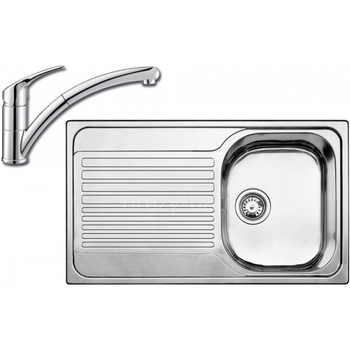 BLANCO set TIPO 45 S nerez přírodní lesk 860 x 500 mm 511942 + BRAVON-S baterie chrom 520282 BLANCO set TIPO 45 S nerez přírodní lesk 860 x 500 mm 511942 + BRAVON-S baterie chrom 520282