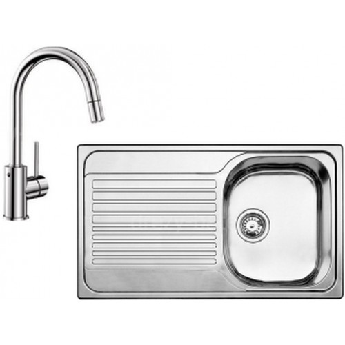 BLANCO set TIPO 45 S nerez přírodní lesk 860 x 500 mm 511942 + MIDA-S baterie chrom 521454 BLANCO set TIPO 45 S nerez přírodní lesk 860 x 500 mm 511942 + MIDA-S baterie chrom 521454