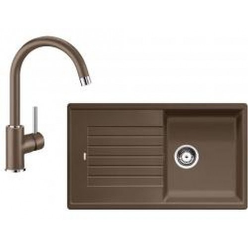 BLANCO Set dřez ZIA 5 S dřez Silgranit muškát + baterie Mida muškát