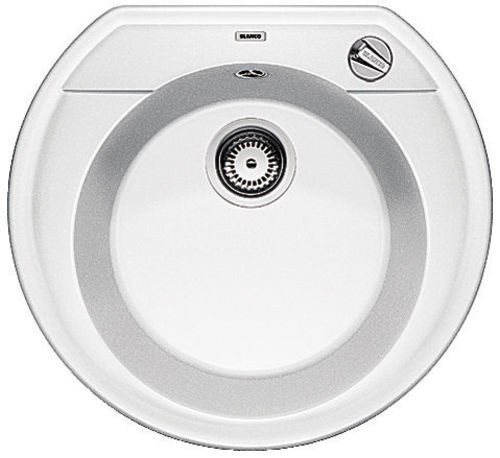 BLANCO Rondoval 45 dřez s excentrem, včetně sifonu, bílá 515660