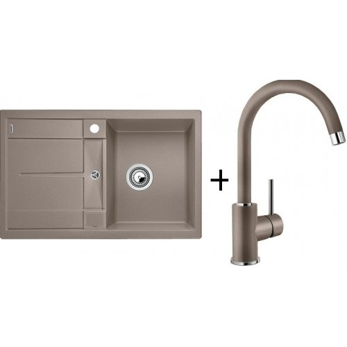 BLANCO Set dřez METRA 45 S Silgranit + baterie MIDA tartufo