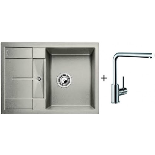 BLANCO Set dřez METRA 45 S Silgranit perlově šedá + baterie MILA chrom BLANCO Set dřez METRA 45 S Silgranit perlově šedá + baterie MILA chrom