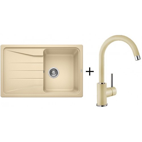 BLANCO Set dřez SONA 45 S Silgranit + baterie MIDA bežová champagne