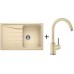 BLANCO Set dřez SONA 45 S Silgranit + baterie MIDA bežová champagne