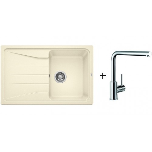 BLANCO Set dřez SONA 45 S Silgranit jasmín + baterie MILA chrom BLANCO Set dřez SONA 45 S Silgranit jasmín + baterie MILA chrom