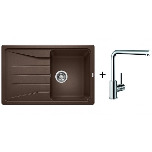 BLANCO Set dřez SONA 45 S Silgranit káva + baterie MILA chrom BLANCO Set dřez SONA 45 S Silgranit káva + baterie MILA chrom