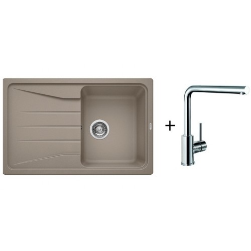 BLANCO Set dřez SONA 45 S Silgranit tartufo + baterie MILA chrom