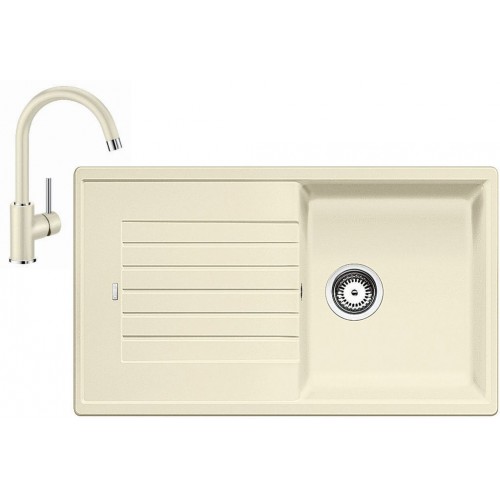 BLANCO Set dřez ZIA 5 S dřez Silgranit jasmín + baterie Mida jasmín BLANCO Set dřez ZIA 5 S dřez Silgranit jasmín + baterie Mida jasmín