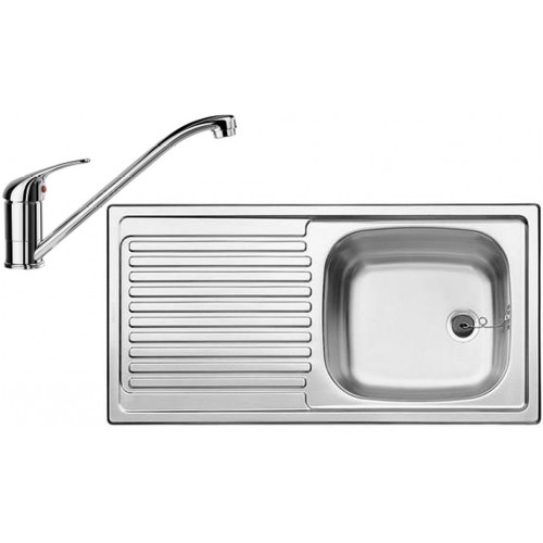 BLANCO set TOP EES přírodní nerez 860 x 435 mm + DARAS baterie chrom