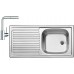 BLANCO set TOP EES přírodní nerez 860 x 435 mm + MILA-S baterie chrom
