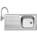 BLANCO set TOP EES přírodní nerez 860 x 435 mm + MIDA-S baterie chrom