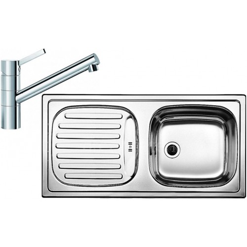 BLANCO set FLEX přírodní nerez 860 x 435 mm + TIVO baterie chrom