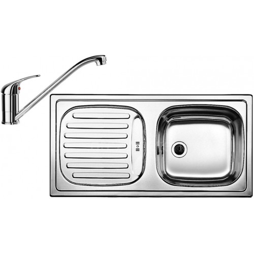 BLANCO set FLEX přírodní nerez 860 x 435 mm + DARAS baterie chrom