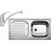 BLANCO set FLEX přírodní nerez 860 x 435 mm + BRAVON baterie chrom