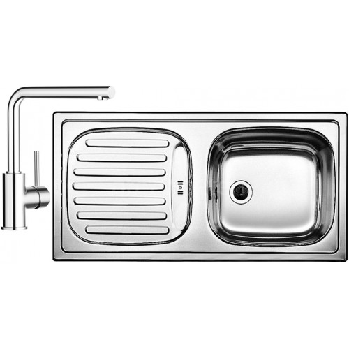 BLANCO set FLEX přírodní nerez 860 x 435 mm + MILA baterie chrom