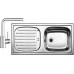 BLANCO set FLEX přírodní nerez 860 x 435 mm + MILA baterie chrom