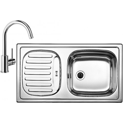 BLANCO set FLEX Mini nerez přírodní lesk 780 x 435 mm + MIDA baterie chrom