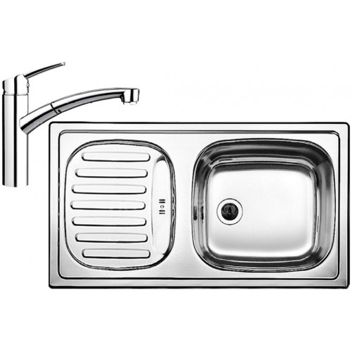 BLANCO set FLEX MINI nerez přírodní lesk 780 x 435 mm + NEA-S baterie chrom