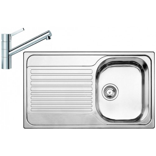 BLANCO set TIPO 45 S Compact přírodní nerez 780 x 500 mm + TIVO baterie chrom