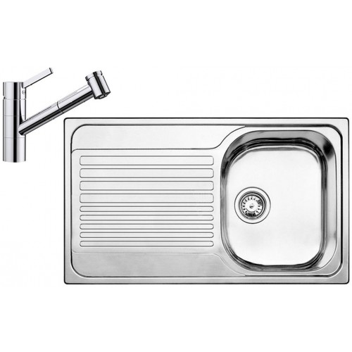 BLANCO set TIPO 45 S Compact přírodní nerez 780 x 500 mm + TIVO-S baterie chrom