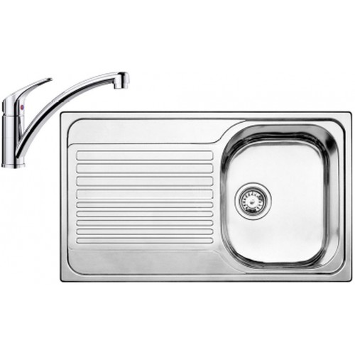 BLANCO set TIPO 45 S Compact přírodní nerez 780 x 500 mm + BRAVON baterie chrom