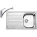 BLANCO set TIPO 45 S Compact přírodní nerez 780 x 500 mm + BRAVON baterie chrom