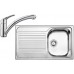 BLANCO set TIPO 45 S Compact přírodní nerez 780 x 500 mm + BRAVON-S baterie chrom