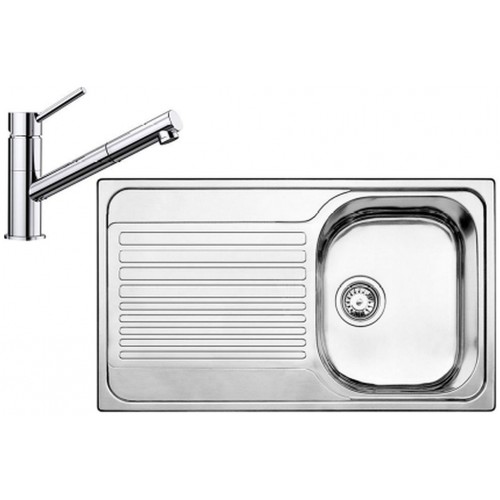 BLANCO set TIPO 45 S Compact přírodní nerez 780 x 500 mm + KANO-S baterie chrom