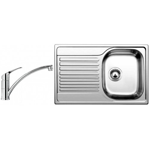 BLANCO set Tipo 45 S Compact 3 1/2 nerez kartáčovaný 780 x 500 mm 513442 + BRAVON baterie chrom 518818