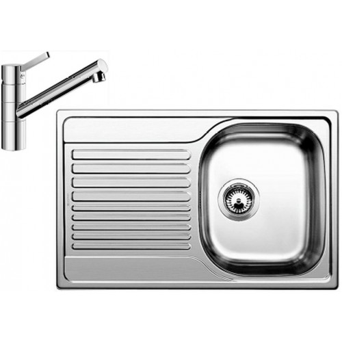 BLANCO set TIPO 45 S Compact nerez profilovaný 780 x 500 mm 513675 + TIVO baterie chrom 517599