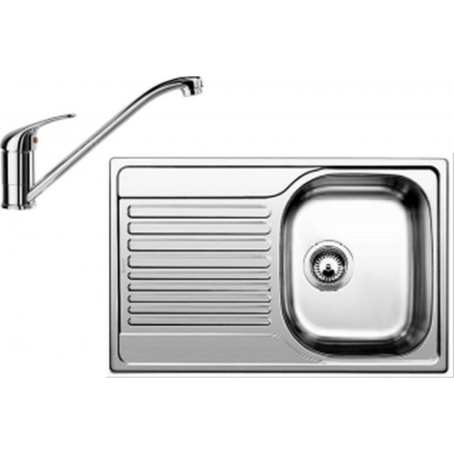 BLANCO set TIPO 45 S Compact nerez profilovaný 780 x 500 mm 513675 + DARAS baterie chrom 517720