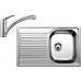 BLANCO set TIPO 45 S Compact nerez profilovaný 780 x 500 mm 513675 + BRAVON-S baterie chrom 520282
