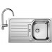 BLANCO set LANTOS 45 S nerez kartáčovaný s excentrem 860 x 500 mm 514008 + MIDA baterie chrom 517742