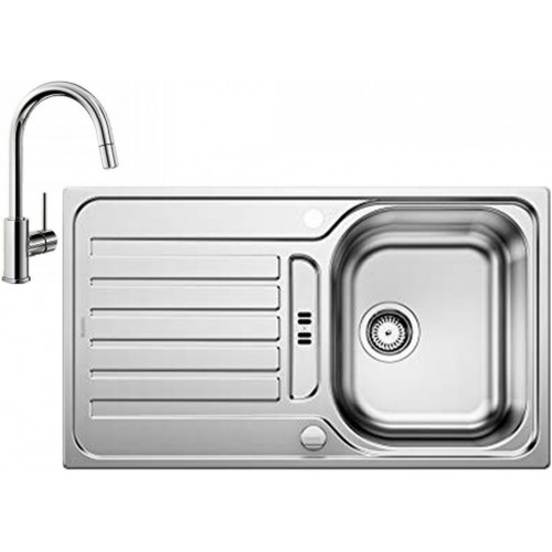 BLANCO set LANTOS 45 S nerez kartáčovaný s excentrem 860 x 500 mm 514008 + MIDA-S baterie chrom 521454 BLANCO set LANTOS 45 S nerez kartáčovaný s excentrem 860 x 500 mm 514008 + MIDA-S baterie chrom 521454