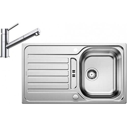 BLANCO set LANTOS 45 S nerez kartáčovaný s excentrem 860 x 500 mm 514008 + KANO-S baterie chrom 521503