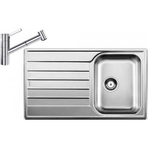 BLANCO set LIVIT 45 S Salto nerez kartáčovaný 860 x 500 mm 514786 + TIVO-S baterie chrom 517648