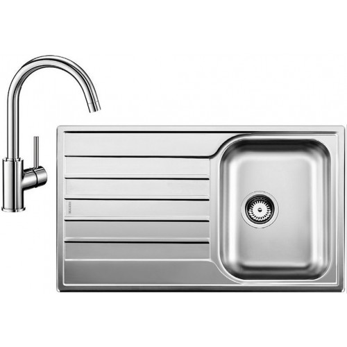 BLANCO set LIVIT 45 S Salto nerez kartáčovaný 860 x 500 mm 514786 + MIDA baterie chrom 517742