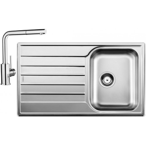 BLANCO set LIVIT 45 S Salto nerez kartáčovaný 860 x 500 mm 514786 + MILA-S baterie chrom 519810 BLANCO set LIVIT 45 S Salto nerez kartáčovaný 860 x 500 mm 514786 + MILA-S baterie chrom 519810