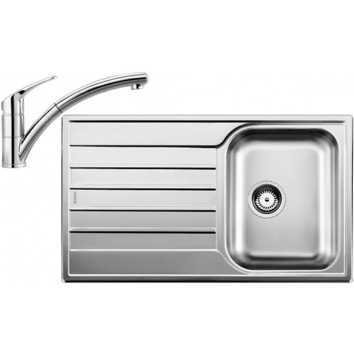 BLANCO set LIVIT 45 S Salto nerez kartáčovaný 860 x 500 mm 514786 + BRAVON-S baterie chrom 520282