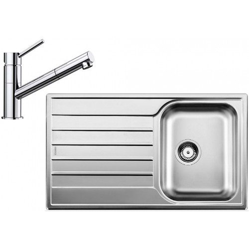 BLANCO set LIVIT 45 S Salto nerez kartáčovaný 860 x 500 mm 514786 + KANO-S baterie chrom 521503