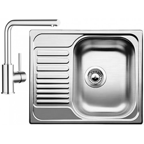 BLANCO set Tipo 45 S mini 3 1/2 nerez kartáčovaný 605 x 500 mm 516053 + MILA baterie chrom 519414