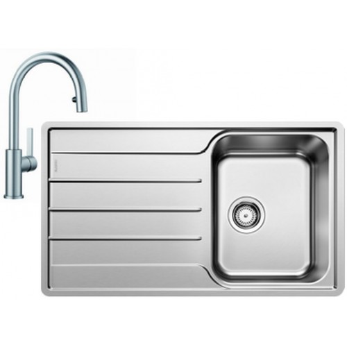 BLANCO set LEMIS 45 S-IF nerez kartáčovaný 860 x 500 mm 523030 + CANDOR-S baterie chrom 523121