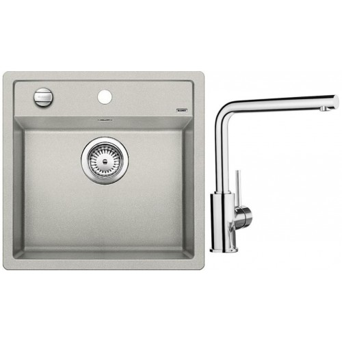 BLANCO SET dřez Dalago 5 perlově šedá Silgranit + dřezová baterie MILA chrom