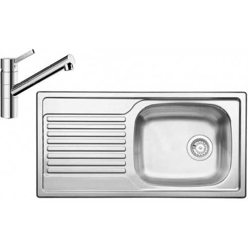 BLANCO set MAGNAT přírodní nerez 860 x 435 mm 511916 + TIVO baterie chrom 517599