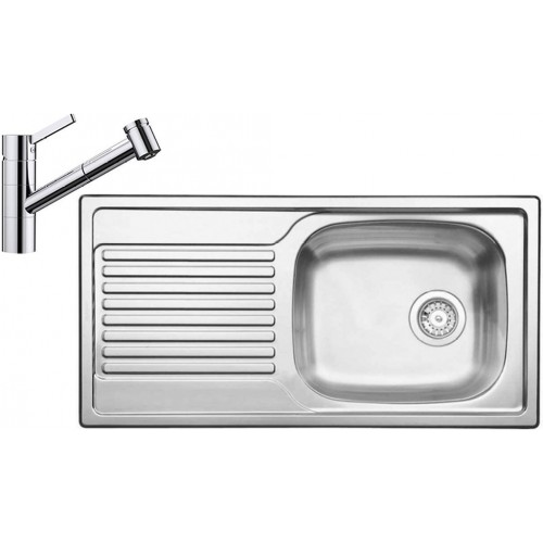 BLANCO set MAGNAT přírodní nerez 860 x 435 mm 511916 + TIVO-S baterie chrom 517648