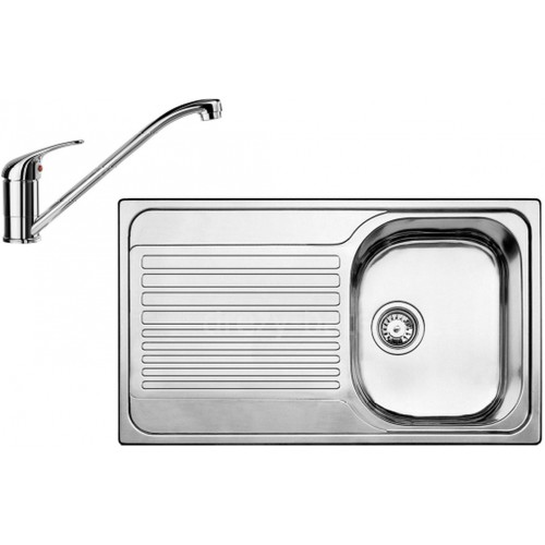 BLANCO set MAGNAT přírodní nerez 860 x 435 mm 511916 + DARAS baterie chrom 517720